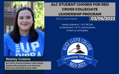 ALC Student Neeley Greene Selected for American Red Cross Collegiate Leadership Program