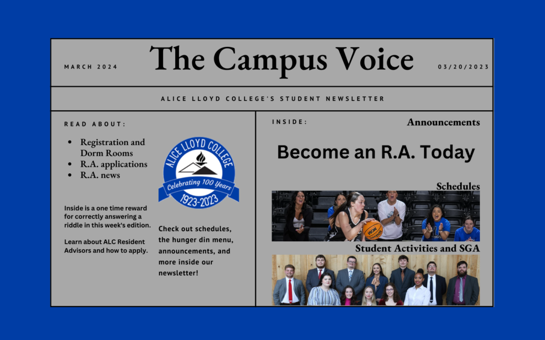 The March 20th Edition of The Campus Voice